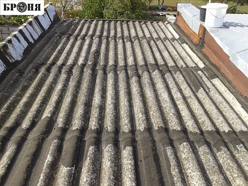 Application of 1.5 mm Bronya Aquablock on the slate roof, Stanitsa Kanevskaya (Krasnodar region) (photo and video).