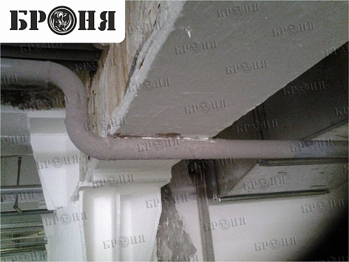 Thermal insulation Bronya while eliminating condensate on the supports of the underground parking in Samara (photo)
