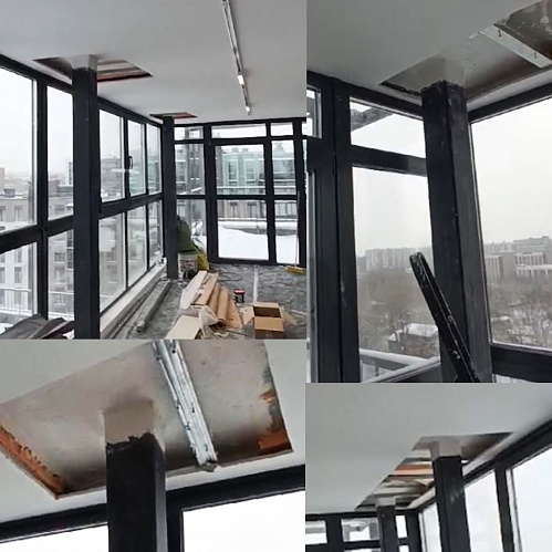 Application of Bronya Classic NF on the balcony of an apartment in a large residential complex Magnifika Lifestyle in St. Petersburg (photo and video)