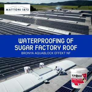 Waterproofing of Mattony sugar factory roof with "Bronya AquaBlock Effekt NF", Slovakia (photos and video)