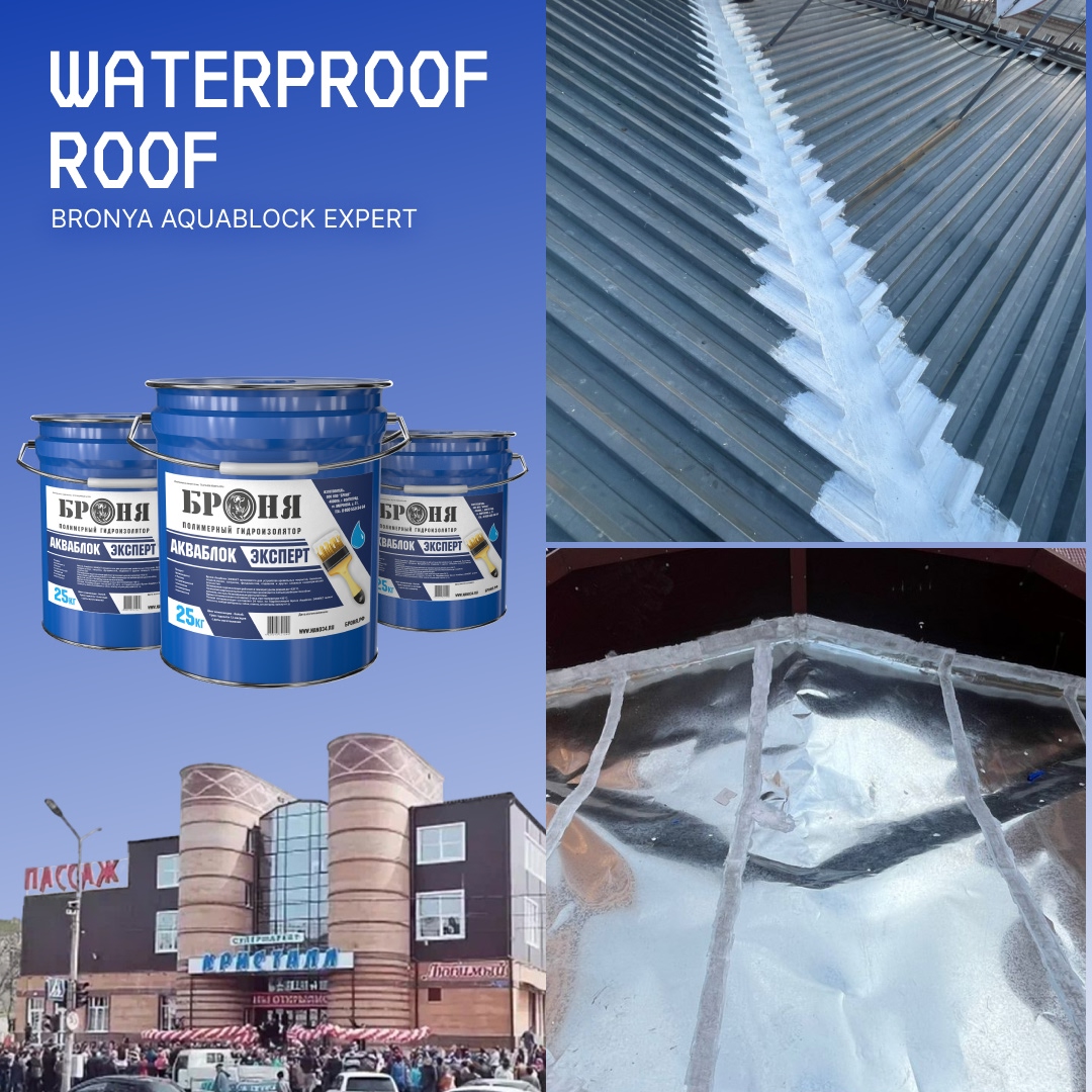 Waterproofing of a Leaking Shopping Center Roof with 'Bronya AquaBlock Expert', Svobodny, Amur Region (Photos, Video)