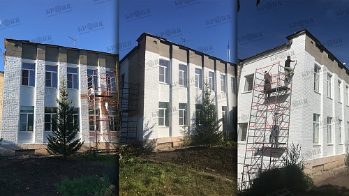Thermal insulation of the facade at the Volna boarding house, at p. Kapylovo in Togliatti (photo+video)