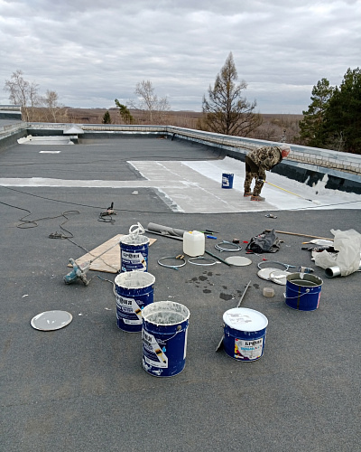 Гидроизоляция протекающей кровли с «Броня АкваБлок Эксперт», Амурская область (фото, видео)