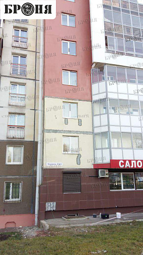 Application of Aquablock to elimination of leakage of the front wall, Irkutsk (photo).