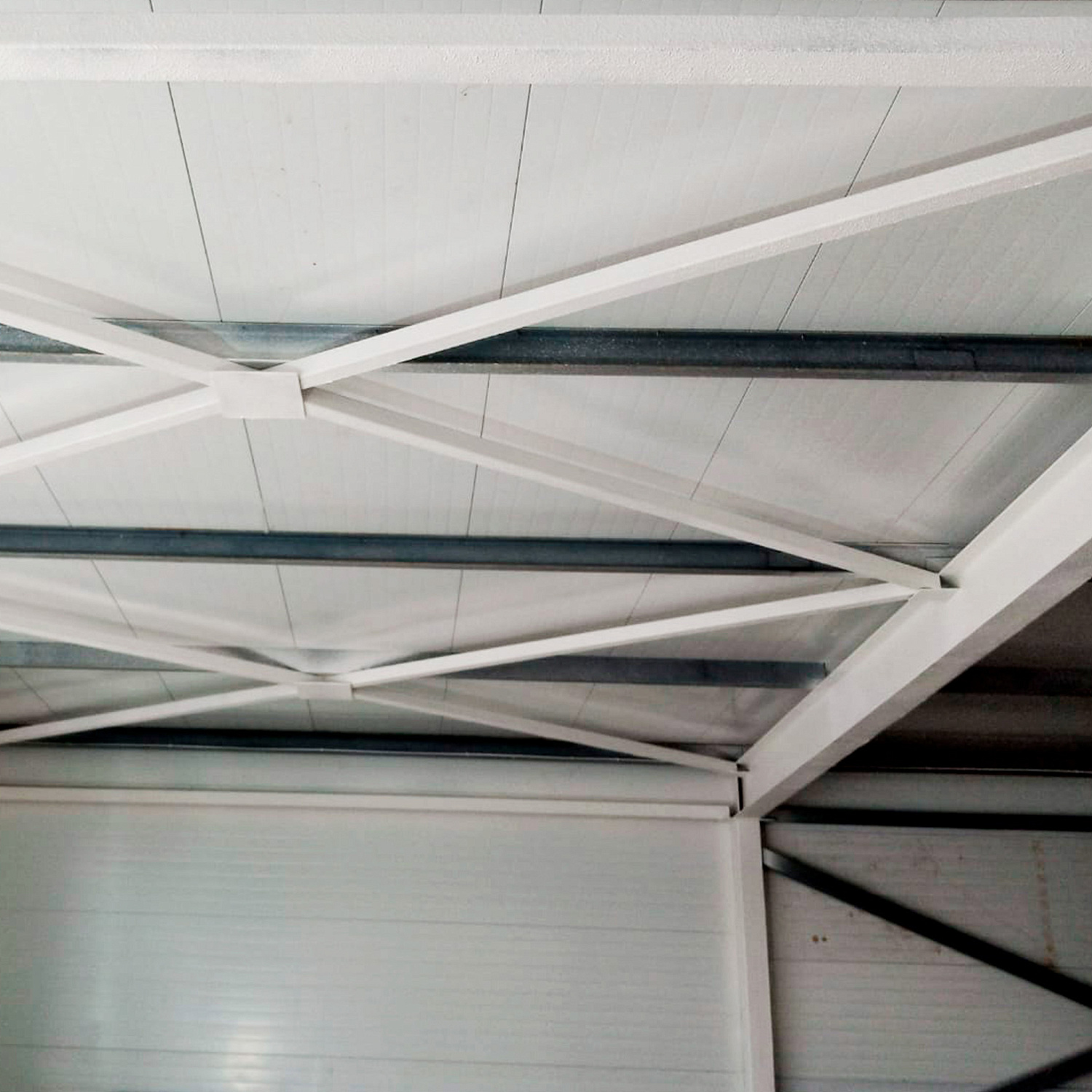 The application of Bronya Fire Protection on load-bearing metal structures of the trade pavilion in Kotelnikovo, Volgograd region (photo)