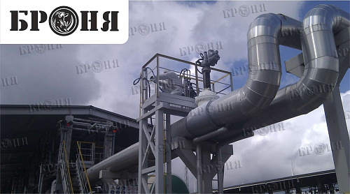 The application of the thermal insulation of Bronya on the steel gate valve of steam line, ZAO "TAMANNEFTEGAS" in the Krasnodar Krai (photo)