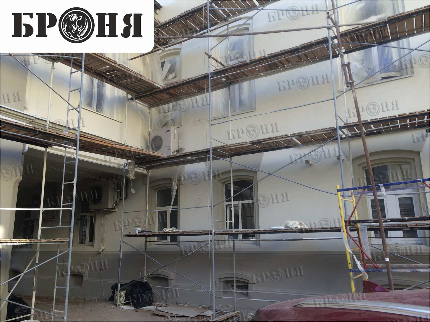 Thermal insulation Bronya on an architecture monument - Bonotel hotel in Astrakhan