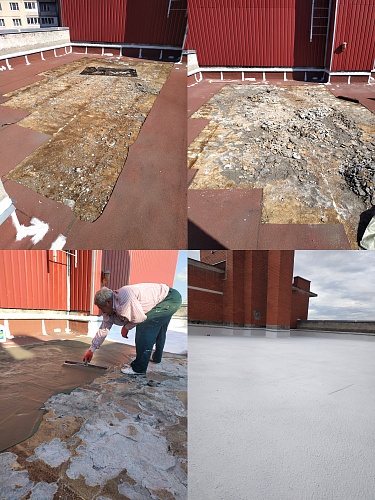 Application of AquaBlok Effect on the roof of a residential building and its examination after a season, Dolgoozernaya, 14, St. Petersburg (photo + video)