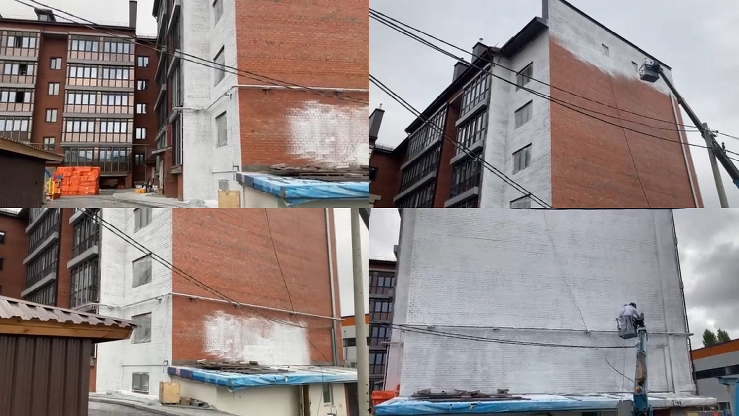 Bronya Facade on the walls of a residential apartment building, Kyshtym, Chelyabinsk region