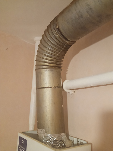 Броня Классик, теплоизоляция дымохода газового котла в частном доме г. Кострома. (фото)