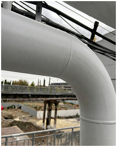 Insulation of an extended steam pipeline, heat loss measurement, and confirmation of thermal conductivity of "0.001" at the "Red October" plant, Volgograd (photo, video, thermal conductivity act)