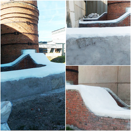 Application Bronya Akvablok Effect for waterproofing concrete elements of the boiler house, Vologda (photo)