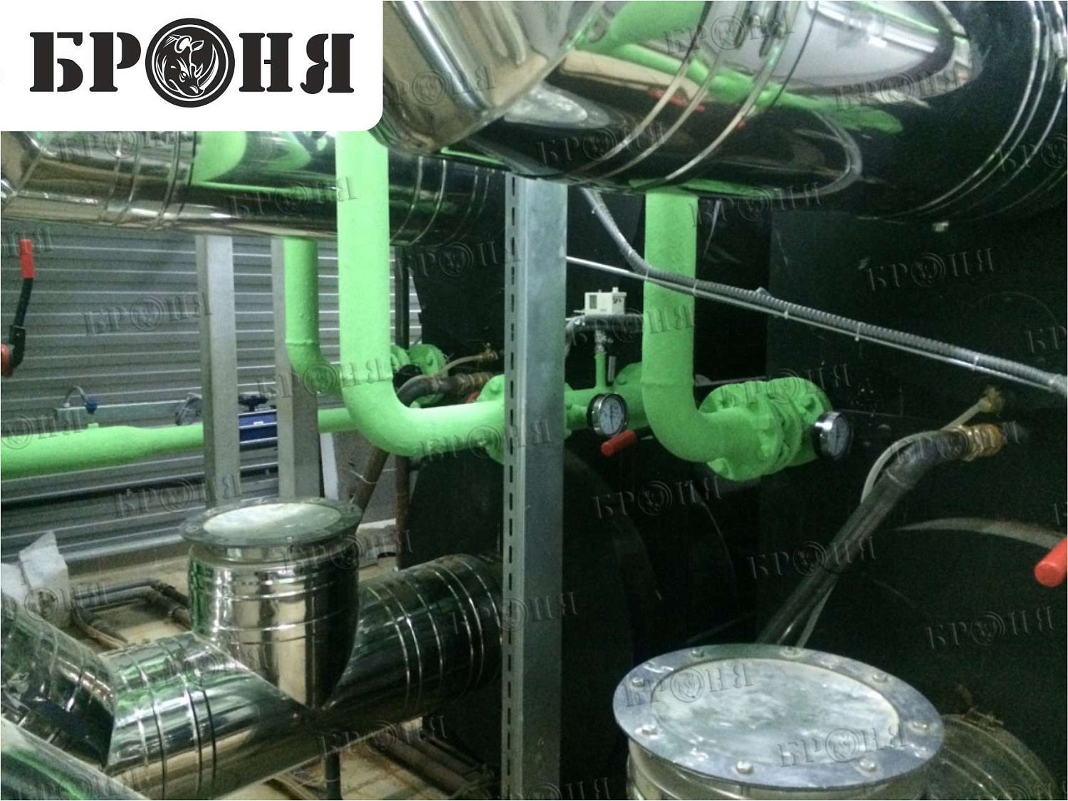 Moscow, pipeline of the autonomous boiler plant at the production base of JSC "MOSGAZ"