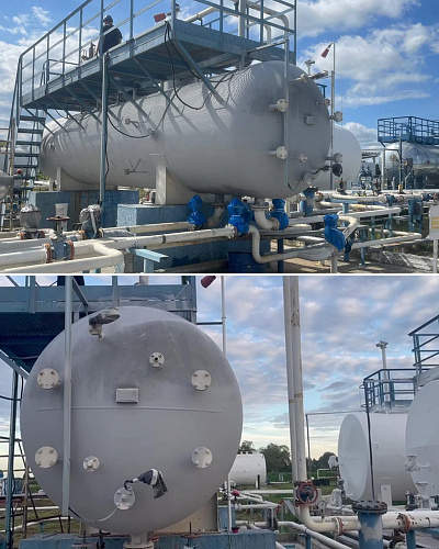 Теплоизоляция сепаратора с «Броня Антикор НГ» + «Броня Классик НГ» на нефтяном месторождении, Калининградская область (фото, видео)