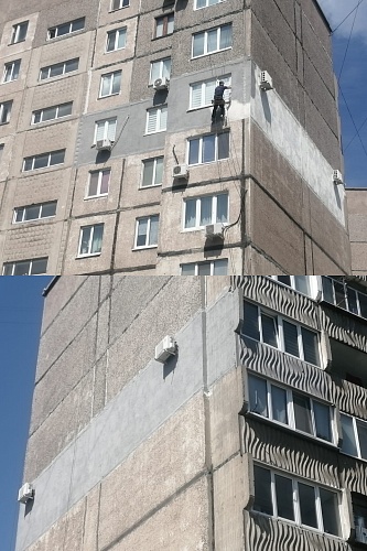 Броня Фасад при теплоизоляции стены многоквартирного дома г. Орск, Оренбургская обл. (фото)