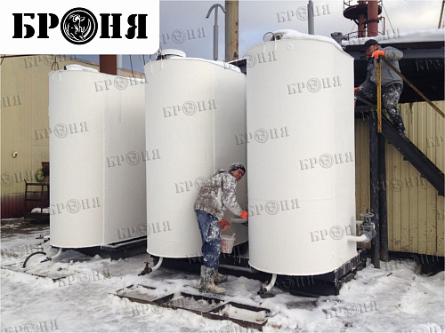 Теплоизоляция Броня на емкостном оборудовании нефтеперерабатывающего завода в Нефтеюганском районе ХМАО (фото)