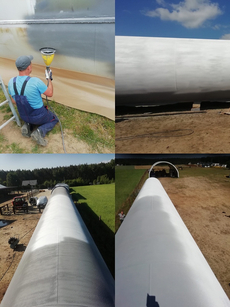 Thermal insulation Bronya Classic on a reclamation pipe of irrigation water in Krakow, Poland (photo)