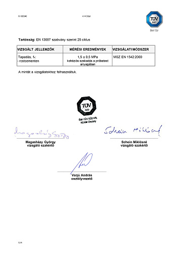Very important! updated CE certificate for "Bronya Facade NF" and CE declaration form in English, German and Hungarian.