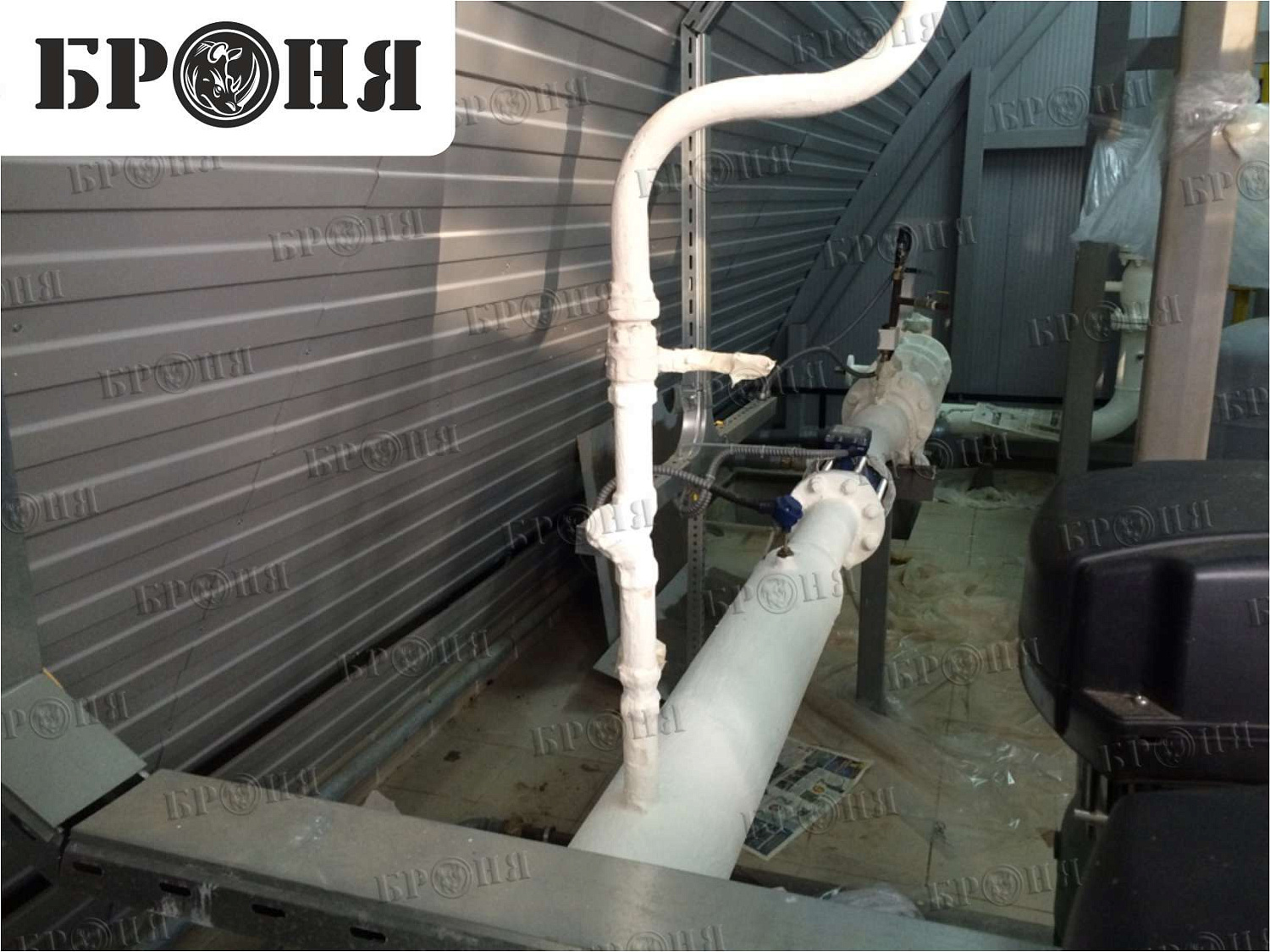 Moscow, pipeline of the autonomous boiler plant at the production base of JSC "MOSGAZ"