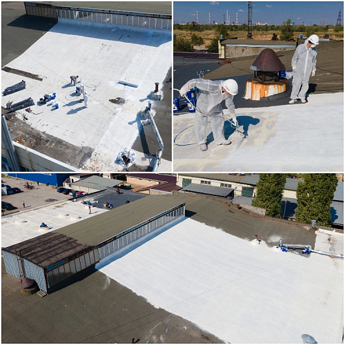Waterproofing Bronya Aquablock Expert, during the repair of the roof of an Industrial building (photo and video)