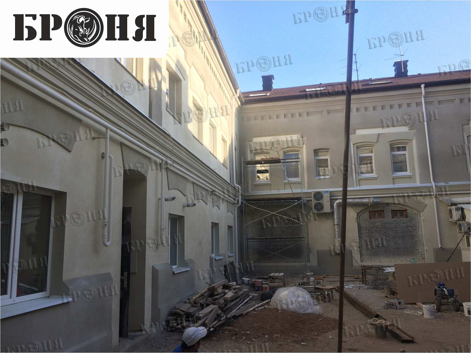 Thermal insulation Bronya on an architecture monument - Bonotel hotel in Astrakhan