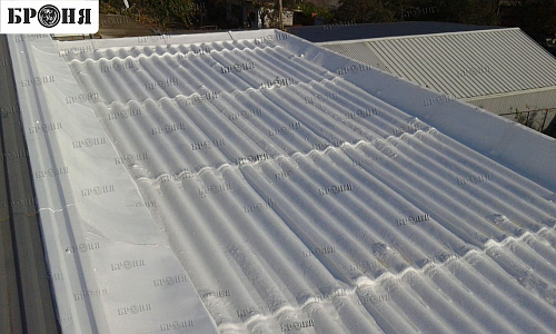 Application of 1.5 mm Bronya Aquablock on the slate roof, Stanitsa Kanevskaya (Krasnodar region) (photo and video).
