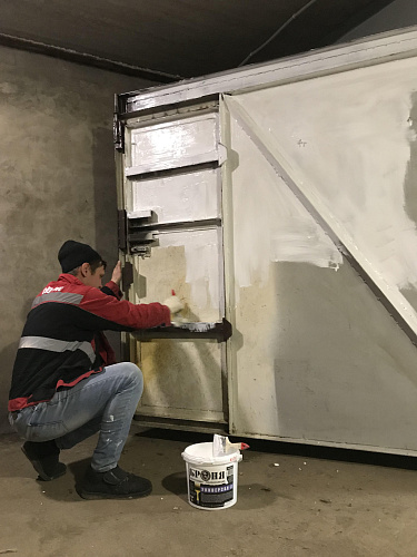 Броня Стена и Броня Фасад при теплоизоляции фасада помещения и металлических ворот  (г. Тольятти Самарская область) (фото и видео)