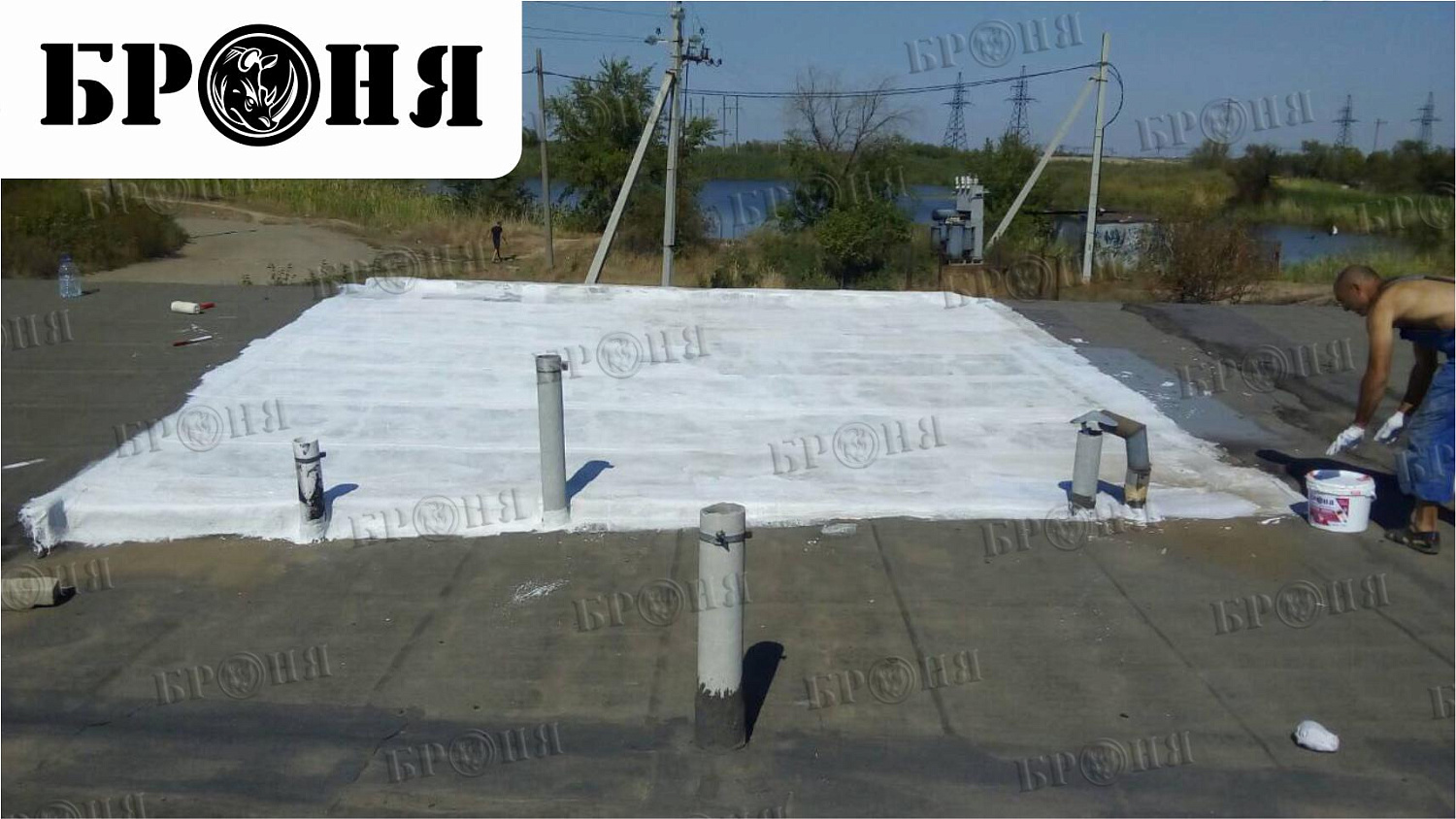 Волгоградская область, гидроизоляция крыши гаража Броня АкваБлок