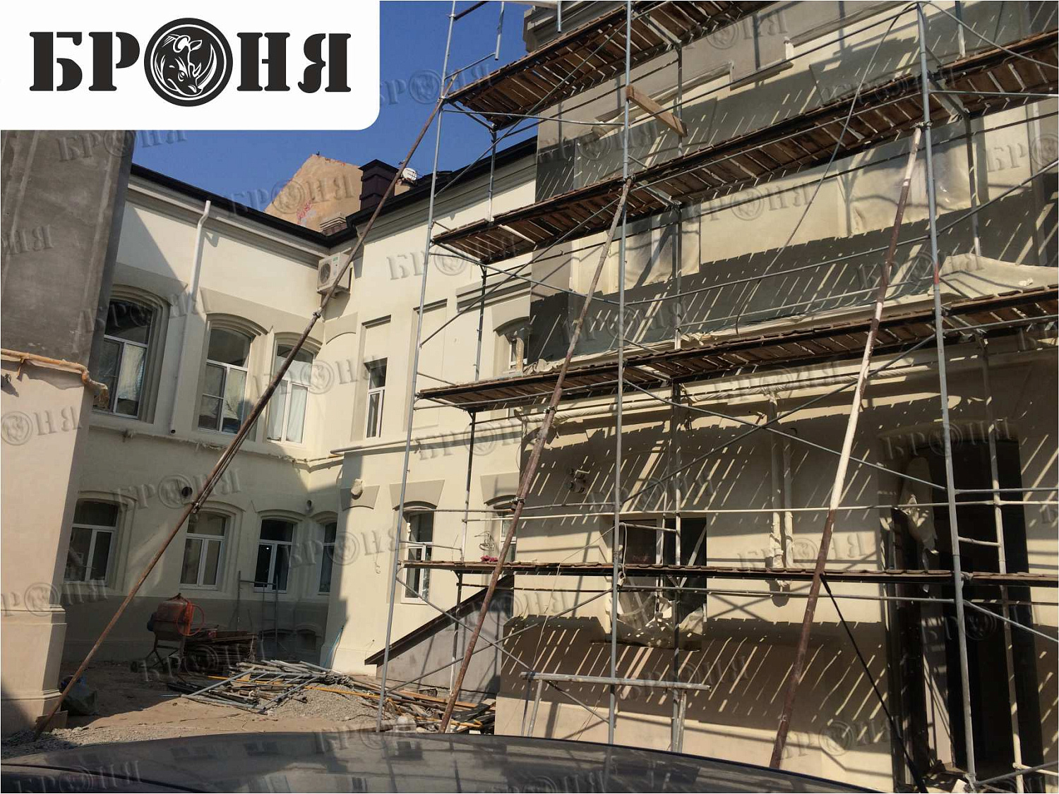 Thermal insulation Bronya on an architecture monument - Bonotel hotel in Astrakhan