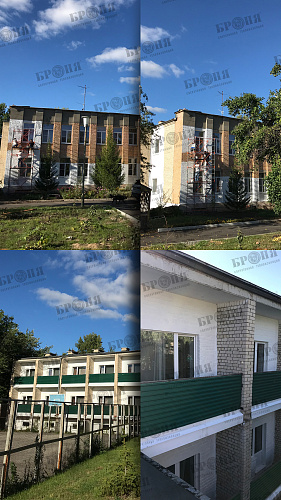 Теплоизоляция Броня Фасад на стенах пансионата Волна, на п.о. Капылово в г. Тольятти (фото+видео)