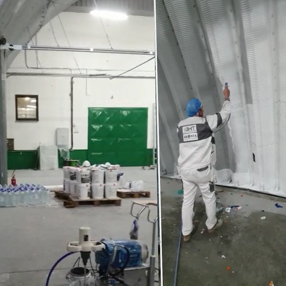 Thermal insulation of the whole Nestle hangar complex using BRONYA ANTIRUST NF and BRONYA Classic NF, Czech Republic (photo, video)