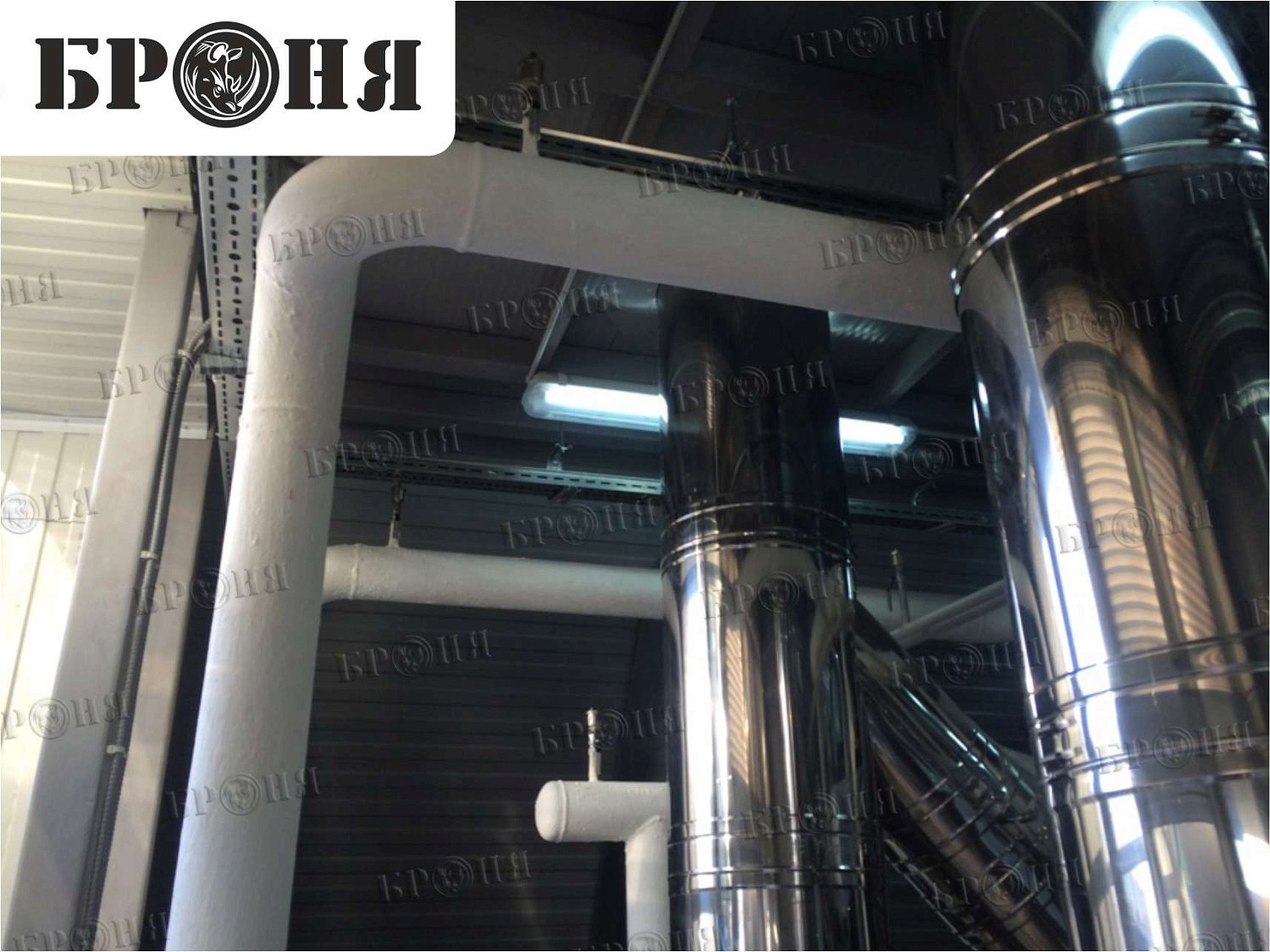 Moscow, pipeline of the autonomous boiler plant at the production base of JSC "MOSGAZ"