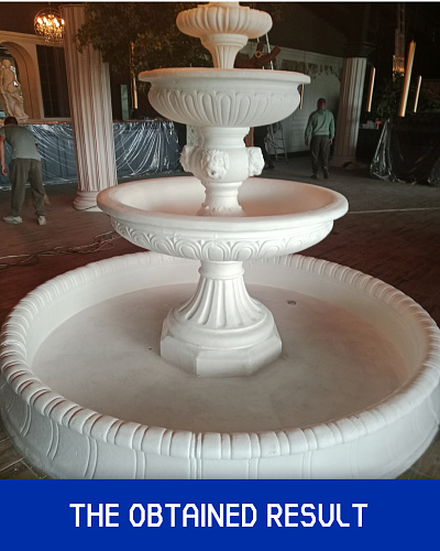 Application of Bronya AquaBlock for a decorative fountain bowl in the Volgograd region (photos)