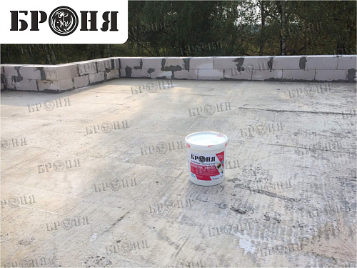 Waterproof insulation Bronya AquaBlock on the roof of the apartment building (Moscow region)