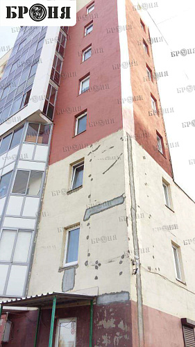 Application of Aquablock to elimination of leakage of the front wall, Irkutsk (photo).