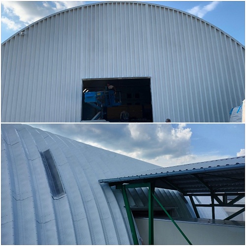Application Bronya Classic NF for thermal insulation of the hangars of the Nestle factory, Czech Republic (photo)