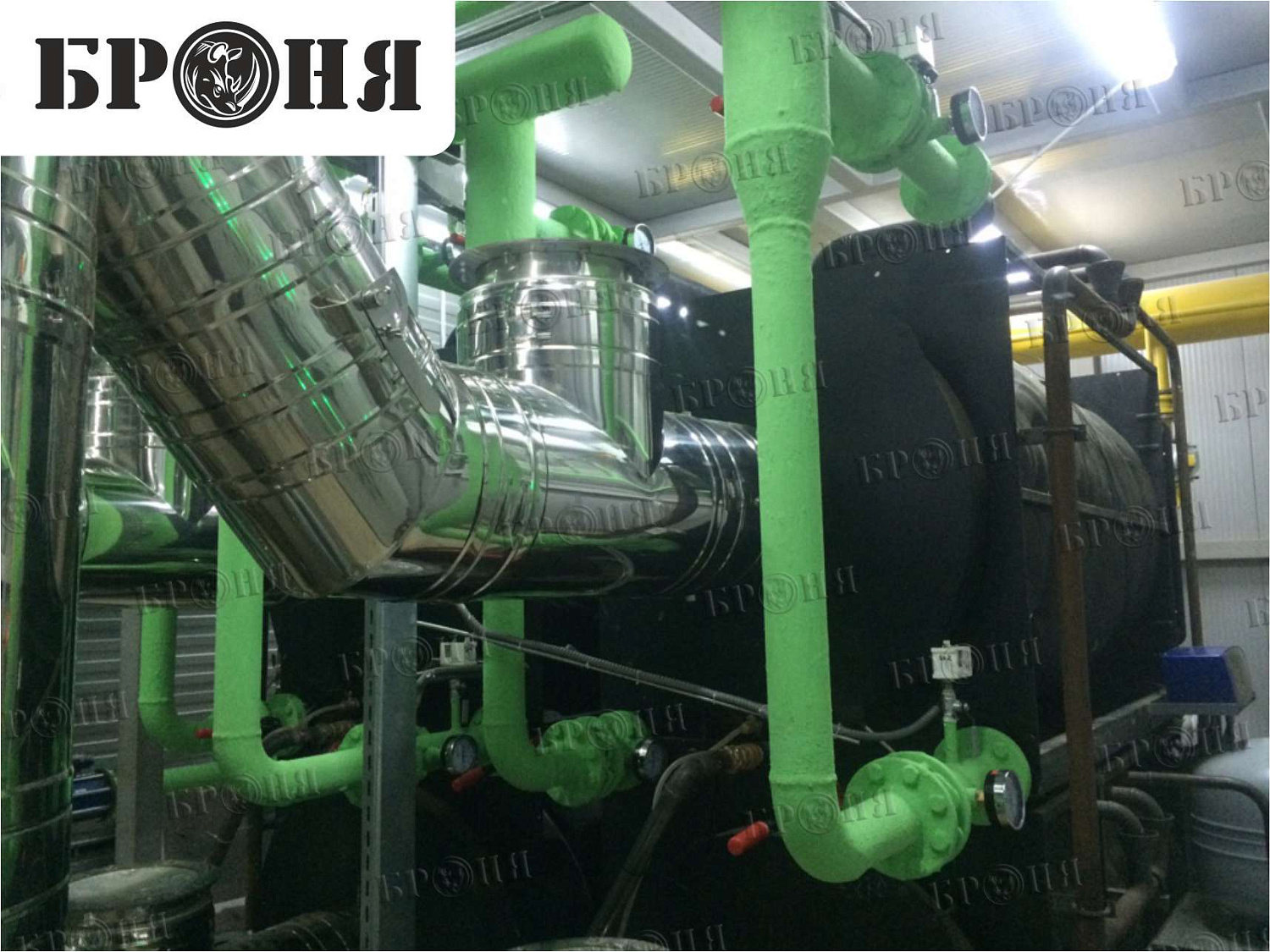 Moscow, pipeline of the autonomous boiler plant at the production base of JSC "MOSGAZ"