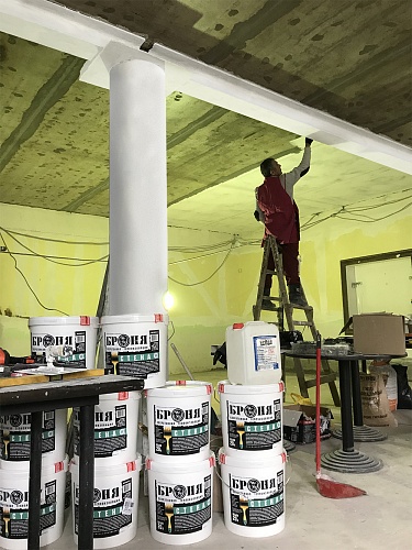 Bronya Universal, Wall and Anticorre for thermal insulation of the ceiling and supporting metal structures in the cafe Ursus, Tolyatti, Samara Region (photo and video)