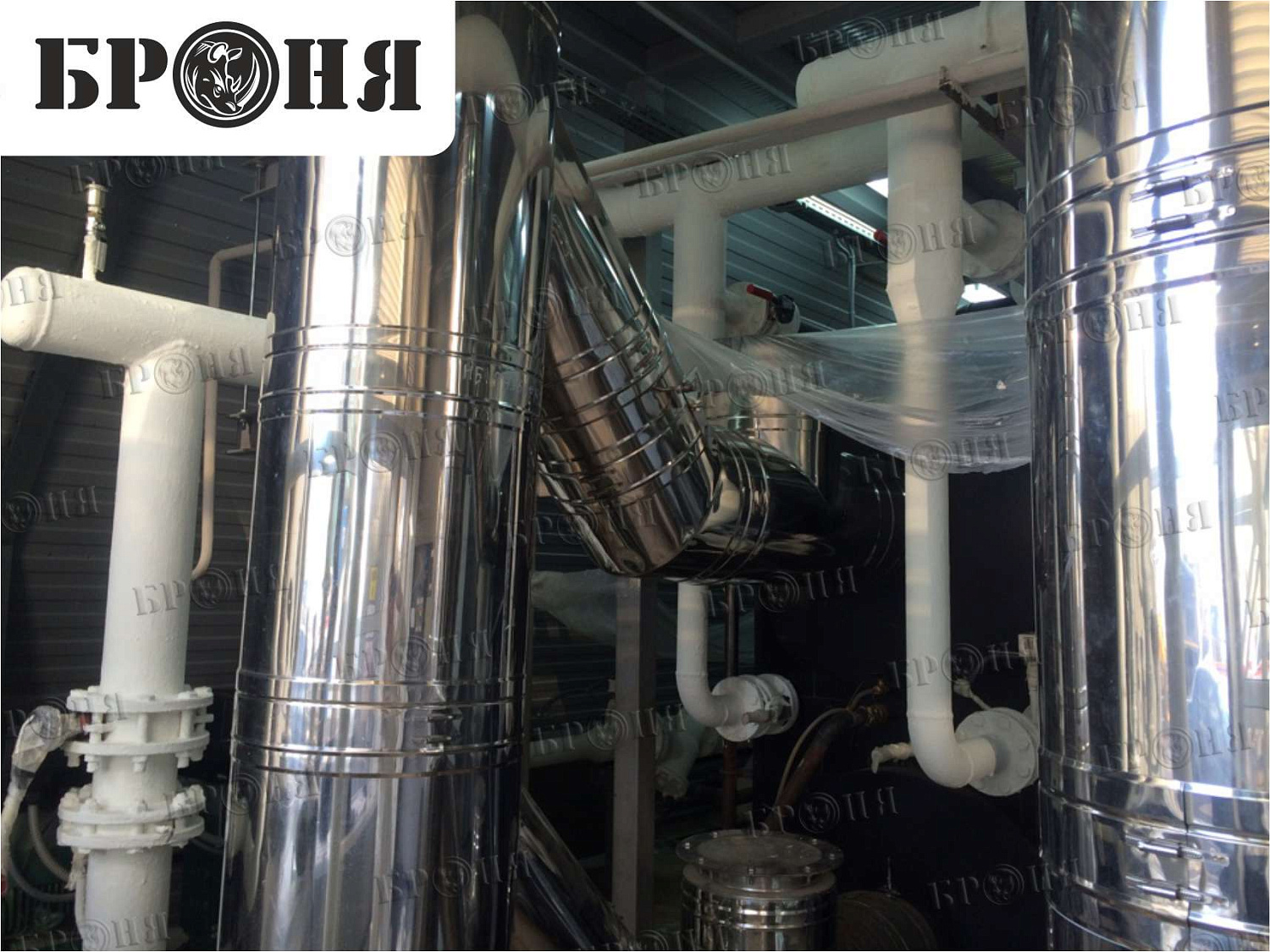 Moscow, pipeline of the autonomous boiler plant at the production base of JSC "MOSGAZ"