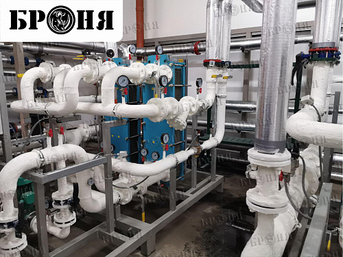 Теплоизоляция Броня на тепловом пункте предприятия ООО "ТЕХНА" г. Липецк (фото)