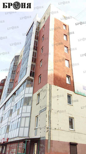 Application of Aquablock to elimination of leakage of the front wall, Irkutsk (photo).