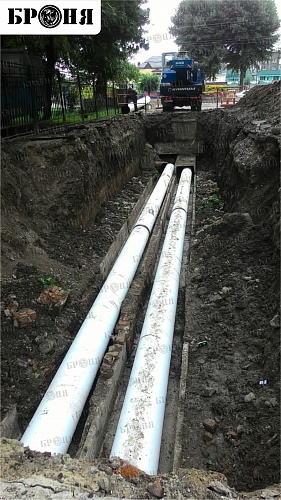 Thermal insulation Bronya on the heat pipe of the municipal unitary enterprise (MUP) of the communal economy of Stavropol (photo)