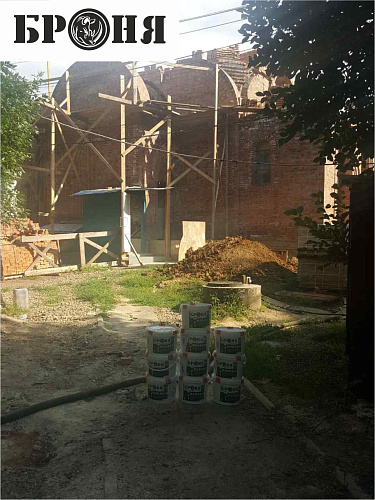 Thermal insulation Bronya during the construction of the Temple in honor of the Mother of God icon of her, "The Deliverer" (Rostov-on-Don)
