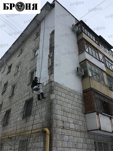 Теплоизоляция Броня Фасад на углу пятиэтажного жилого дома (г. Волгоград)