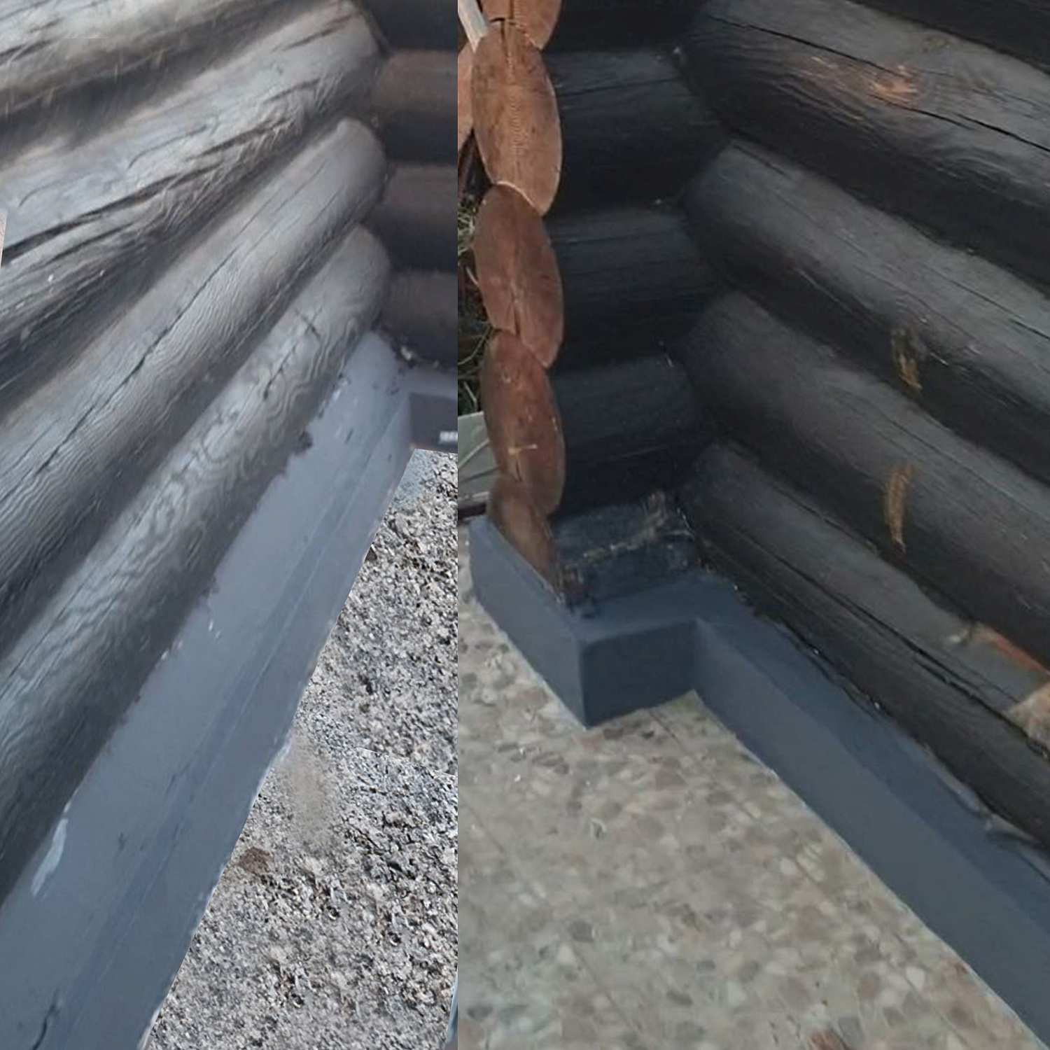 Application of "Bronya ThermoHydroPlast" Thermal and Waterproofing for the Insulation of a Large Country Log House Plinth in Blagoveshchensk, Amur Region (photos and video)