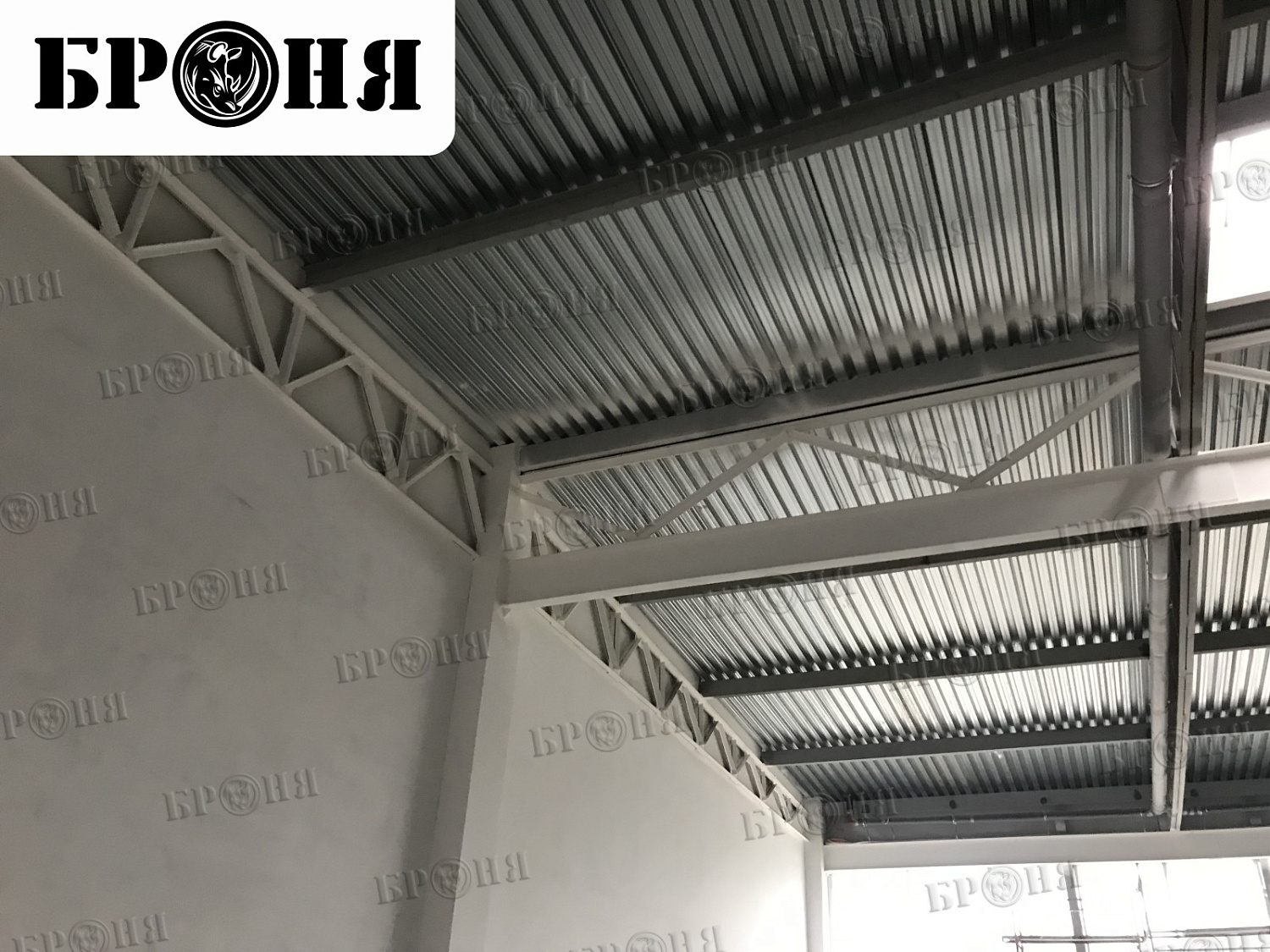 Bronya Fire Protection on Load-Bearing Metal Structures in a Car Dealership Under Construction in Togliatti (Video and Photos)