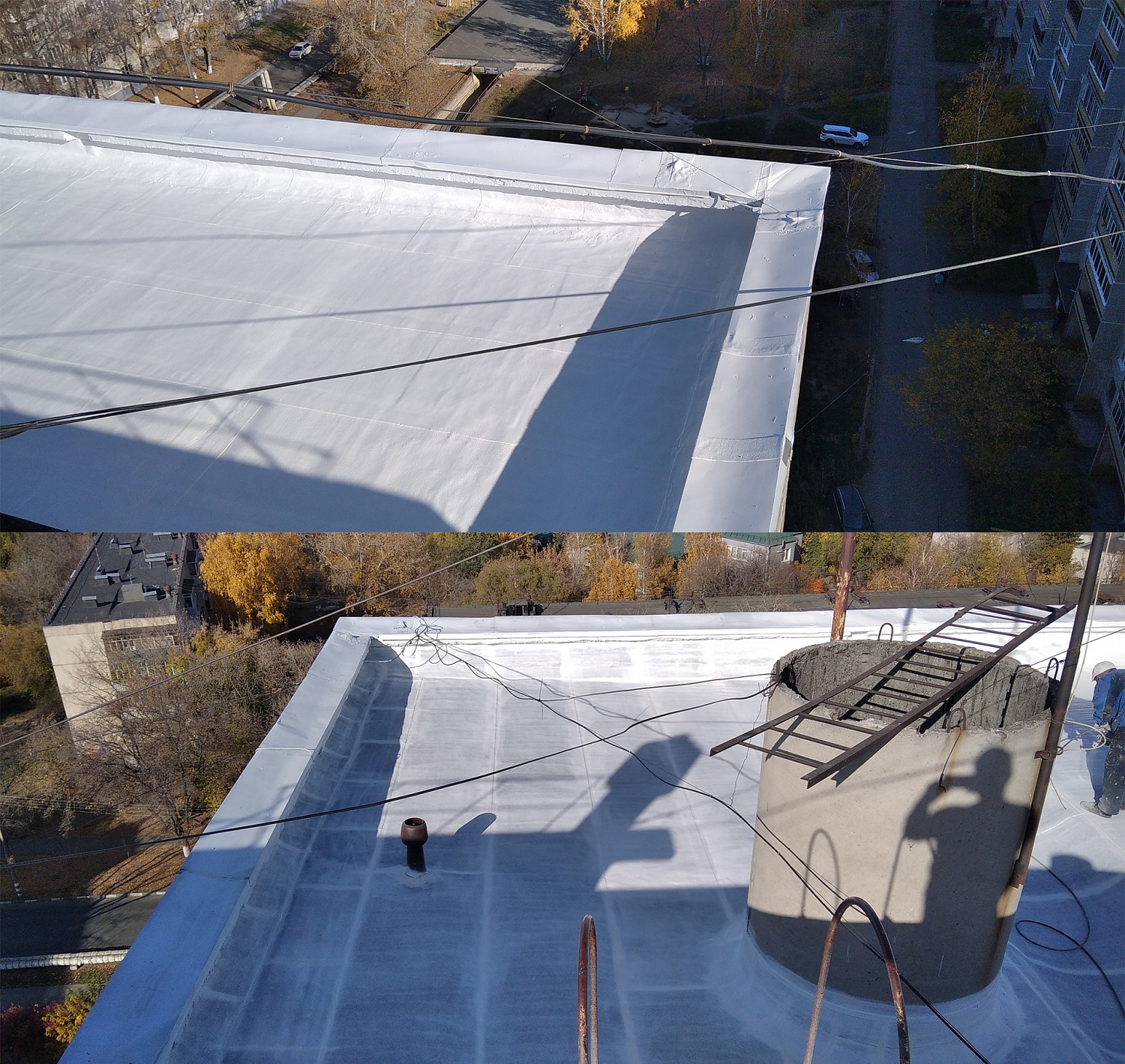 Bronya Aquablok in overhaul on the roof of the house, Ulyanovsk (photo + video)