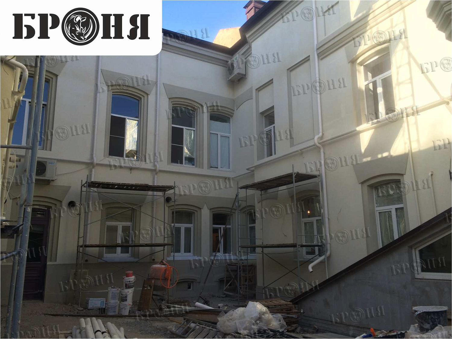 Thermal insulation Bronya on an architecture monument - Bonotel hotel in Astrakhan