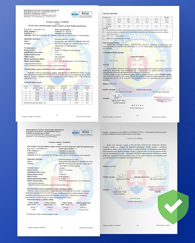«Броня Огнезащита» успешно прошла испытания в Словакии и подтвердила высший класс негорючести А1 (Протоколы - EN ISO 1182:2020 и EN ISO 1716:2019)