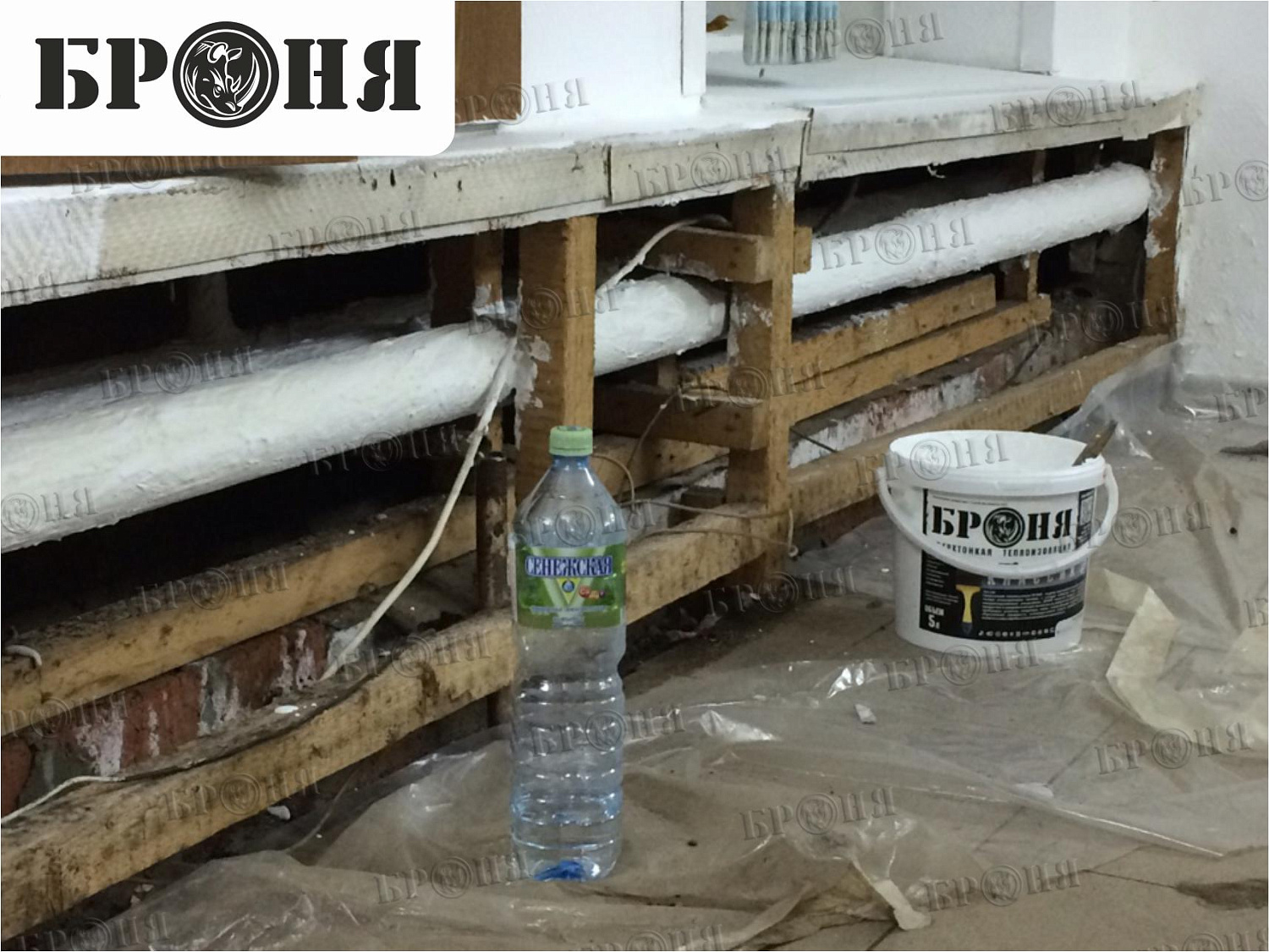 Москва, Теплоизоляция Броня на трубопроводе и тепловом узле многоквартирного дома